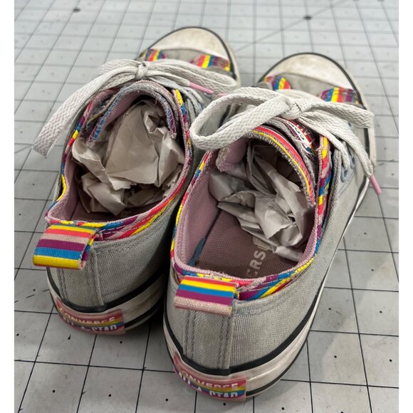 Converse Chuck Taylor Rainbow Trim Low-Top Sneakers Sz. 3 Youth Canvas Multicolo - Picture 3 of 10